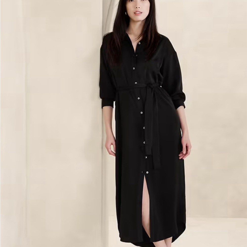 Banana Republic Charcoal Button-Up Dress